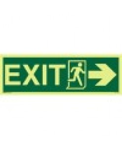 Exit sign + Running Man symbol + Arrow Right-Photoluminscent 